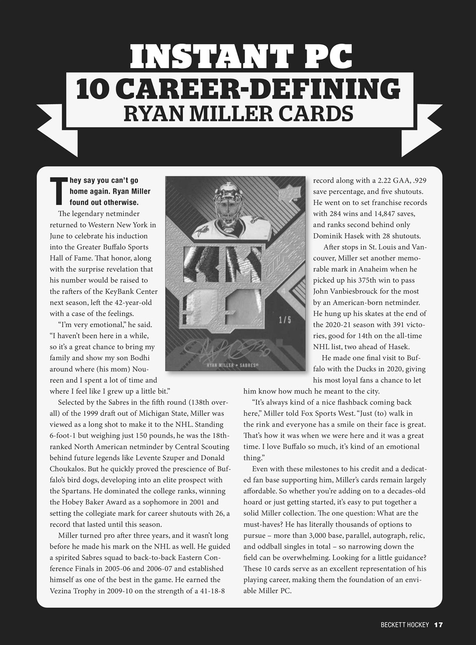 Beckett Hockey Magazine Preview Pages