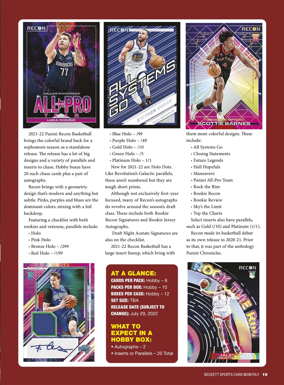 Sports Card Monthly Magazine Preview Pages