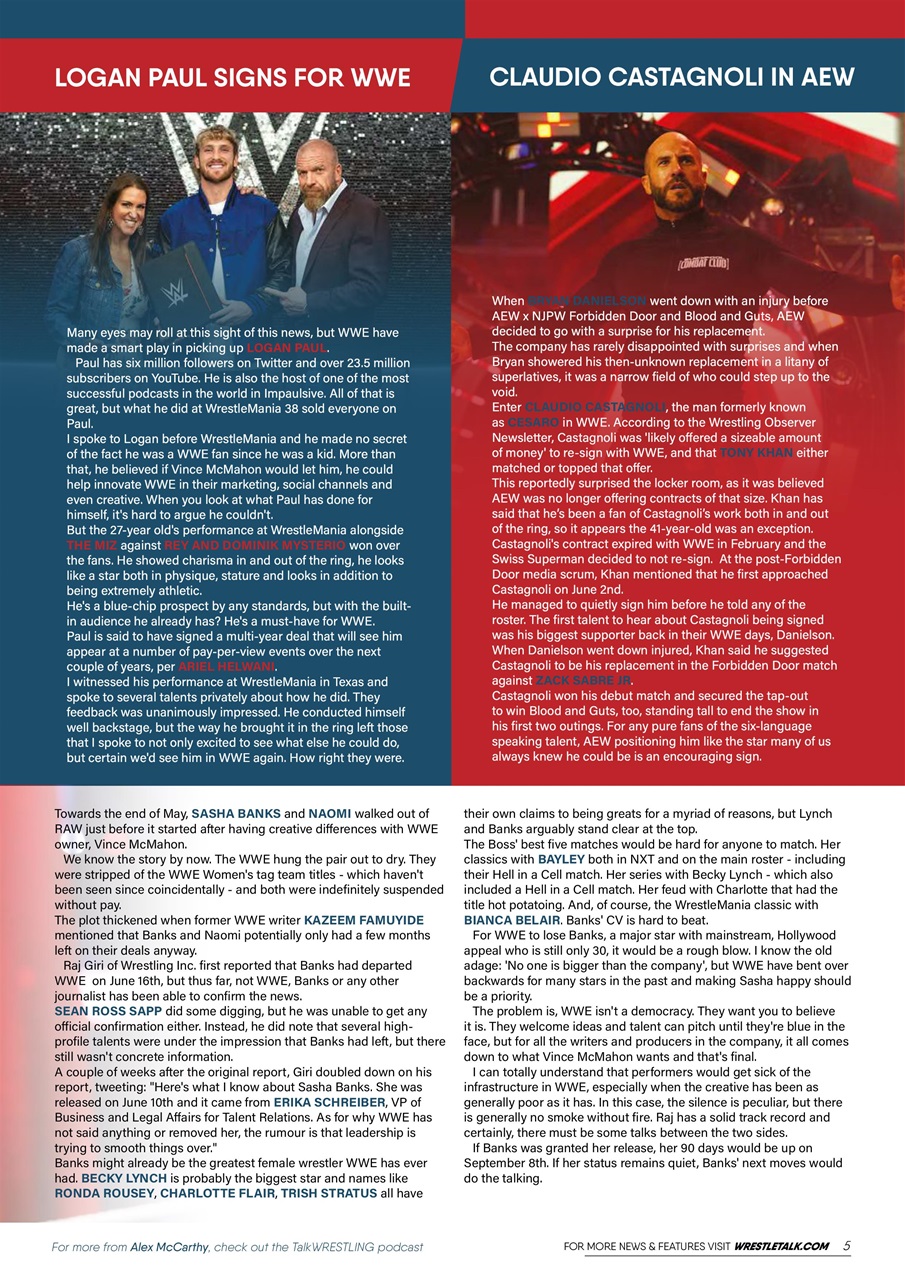 Wrestletalk Magazine Preview Pages