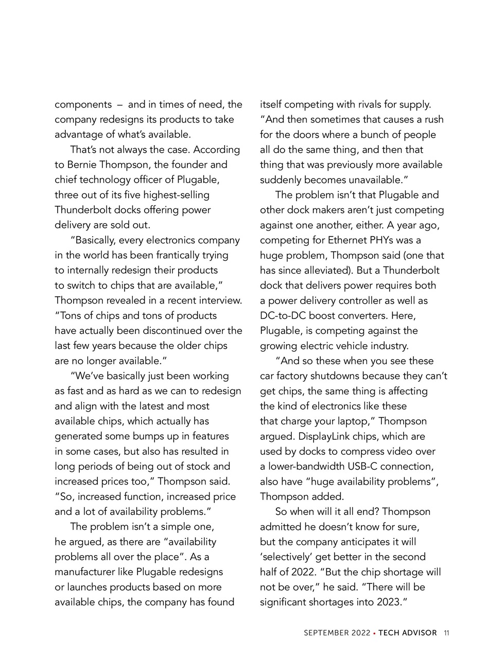 Tech Advisor Preview Pages