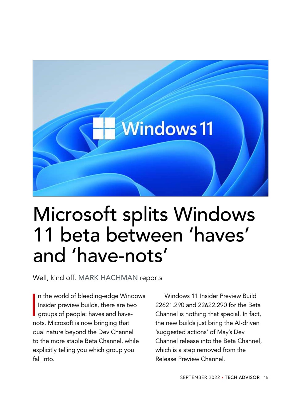 Tech Advisor Preview Pages