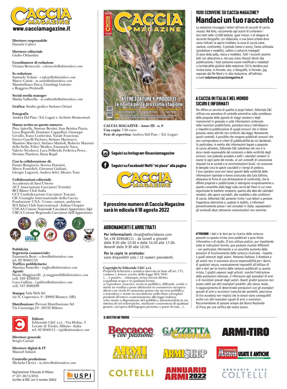 Caccia Magazine Preview Pages