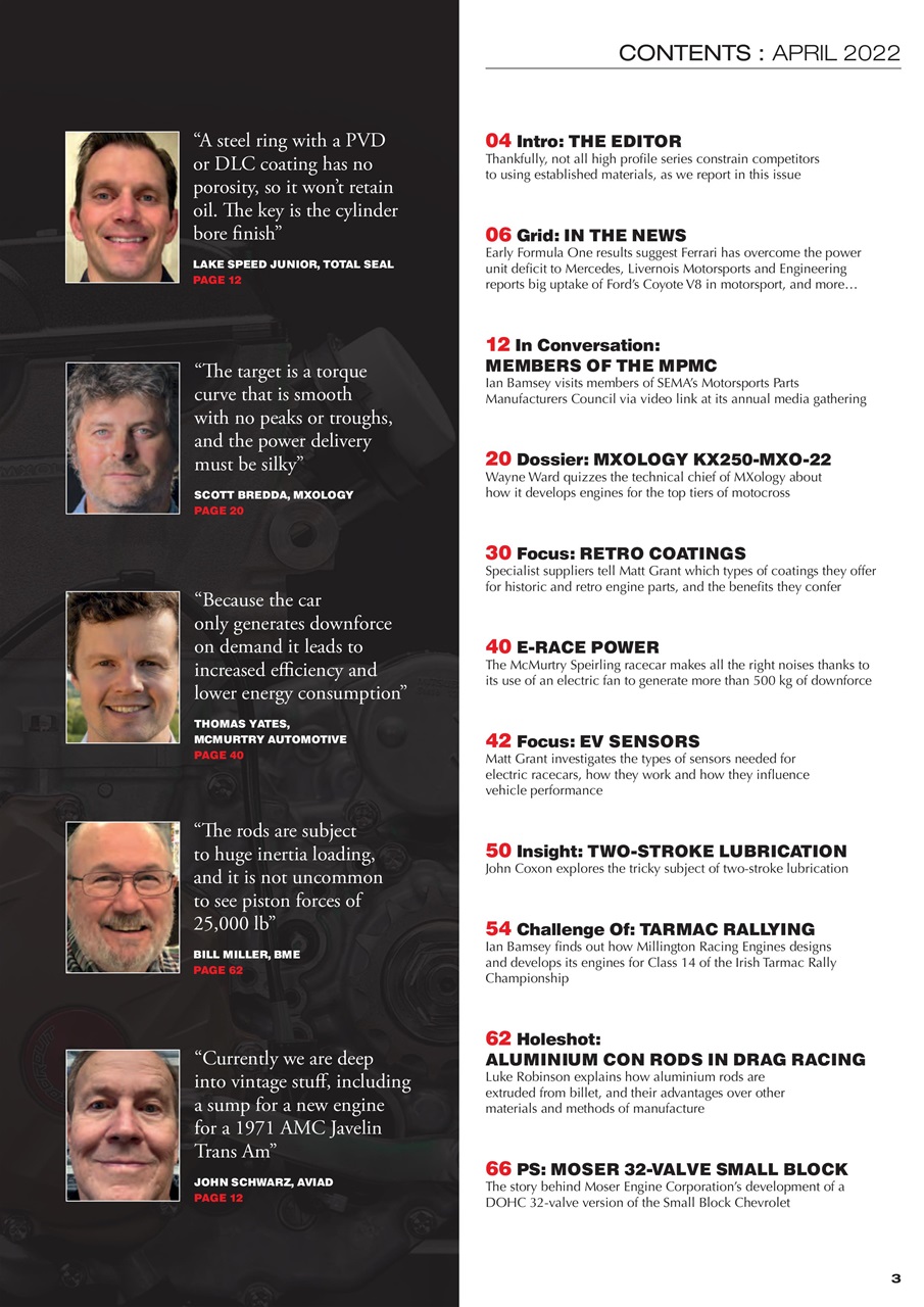 Race Engine Technology Preview Pages