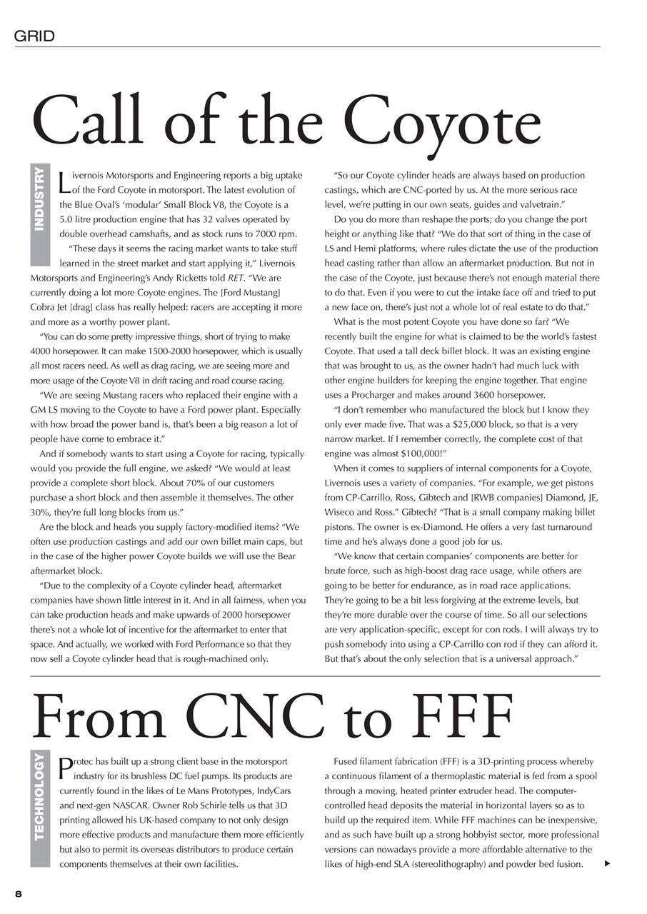 Race Engine Technology Preview Pages