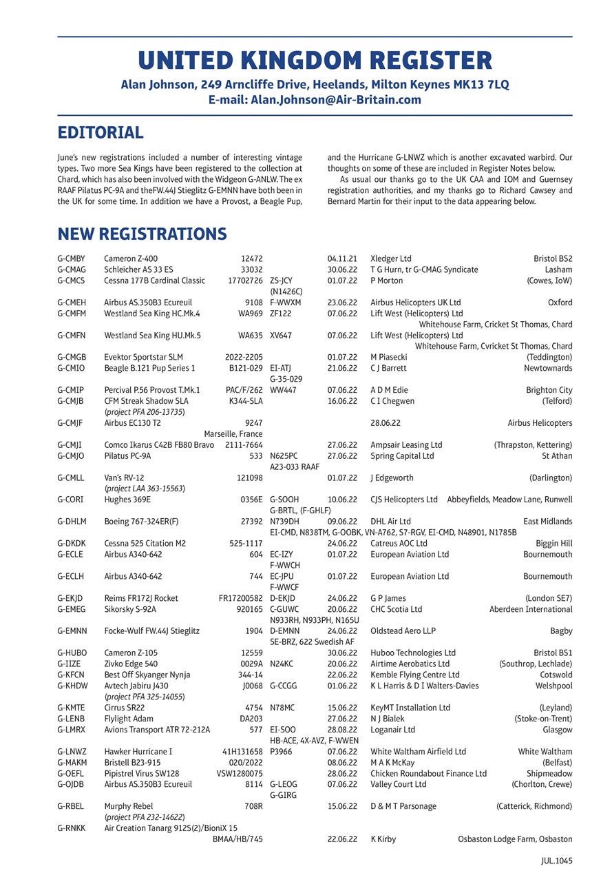 Air Britain News Preview Pages