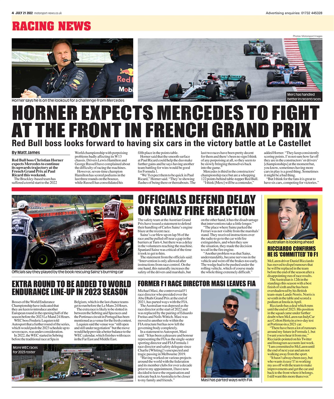 Motorsport News Preview Pages