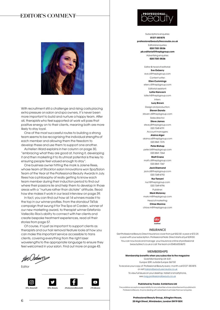 Professional Beauty Preview Pages