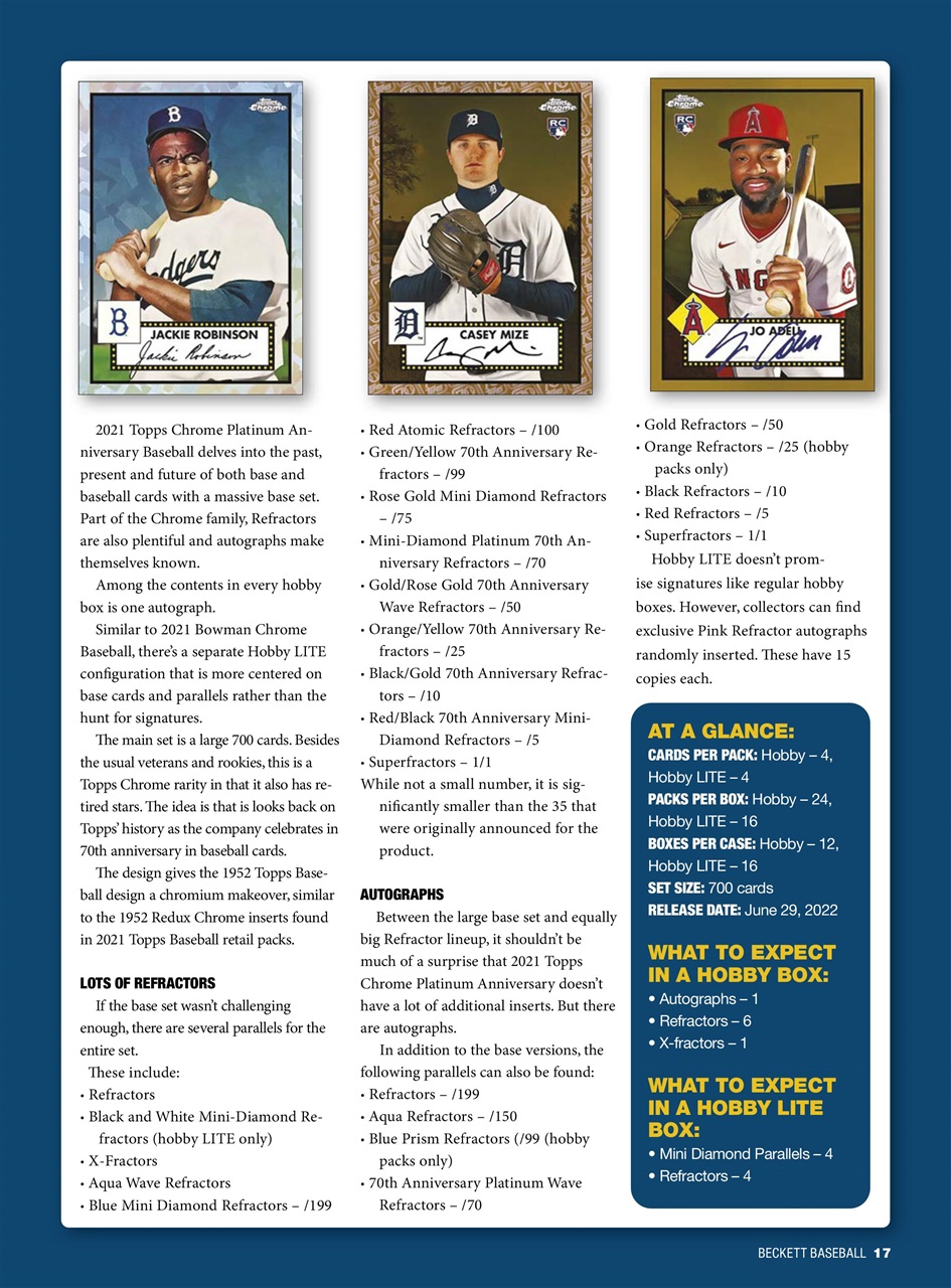 Beckett Baseball Magazine Preview Pages