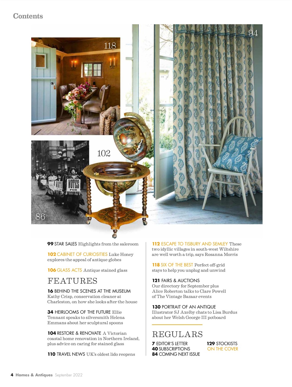 Homes & Antiques Magazine Preview Pages