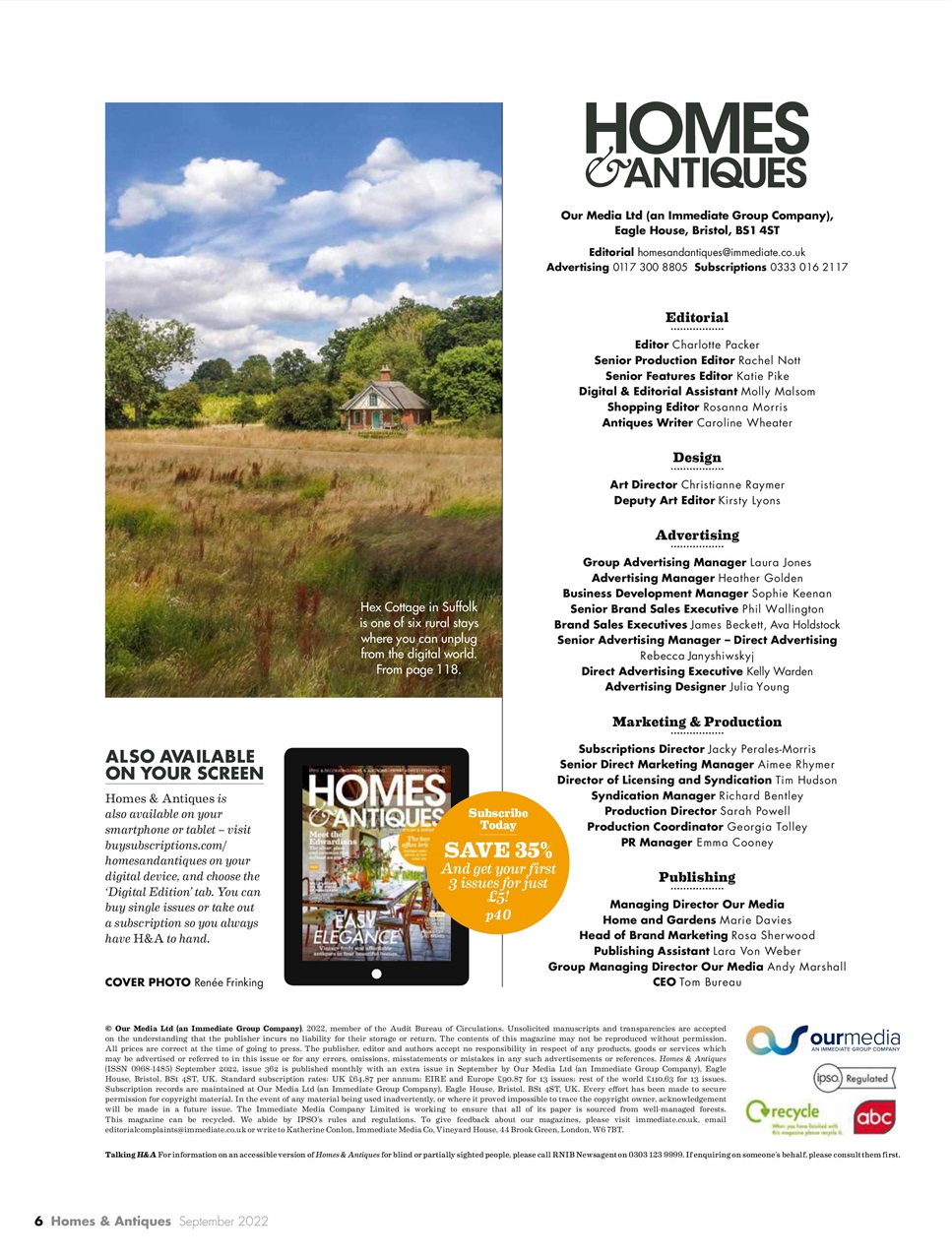 Homes & Antiques Magazine Preview Pages