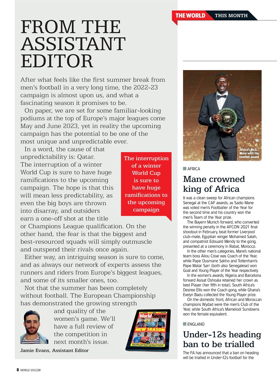 World Soccer Preview Pages