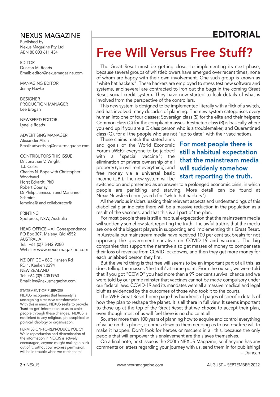 Nexus Magazine Preview Pages