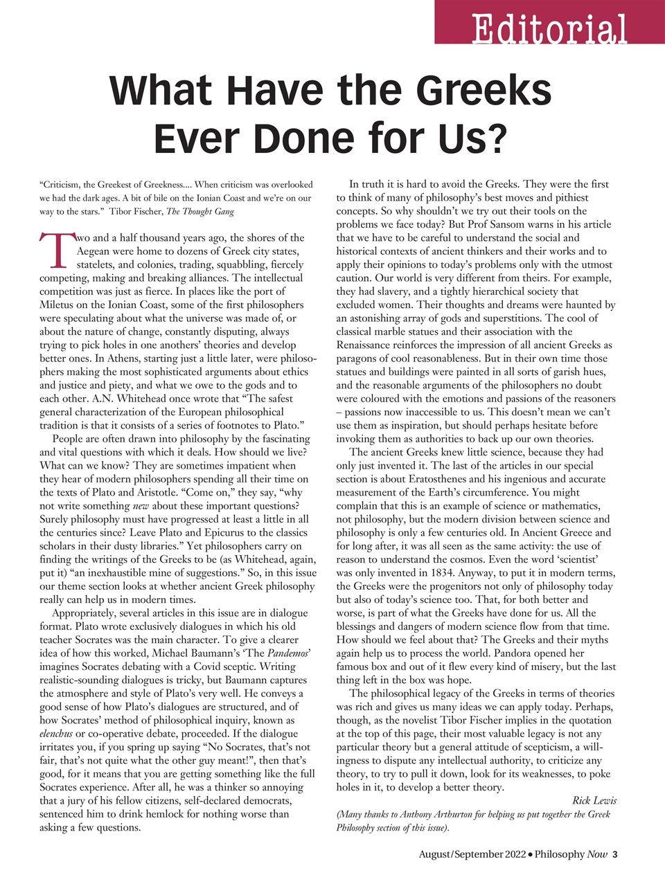 Philosophy Now Preview Pages