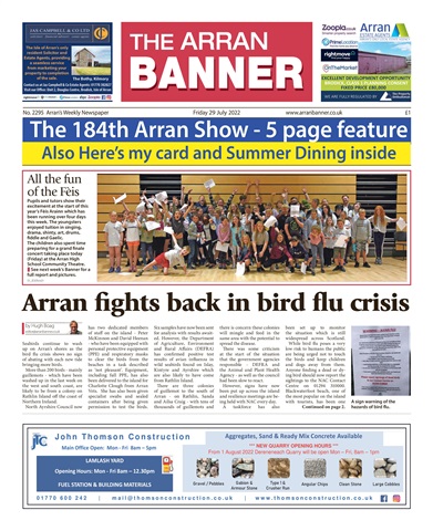 Arran Banner issue 29/07/2022