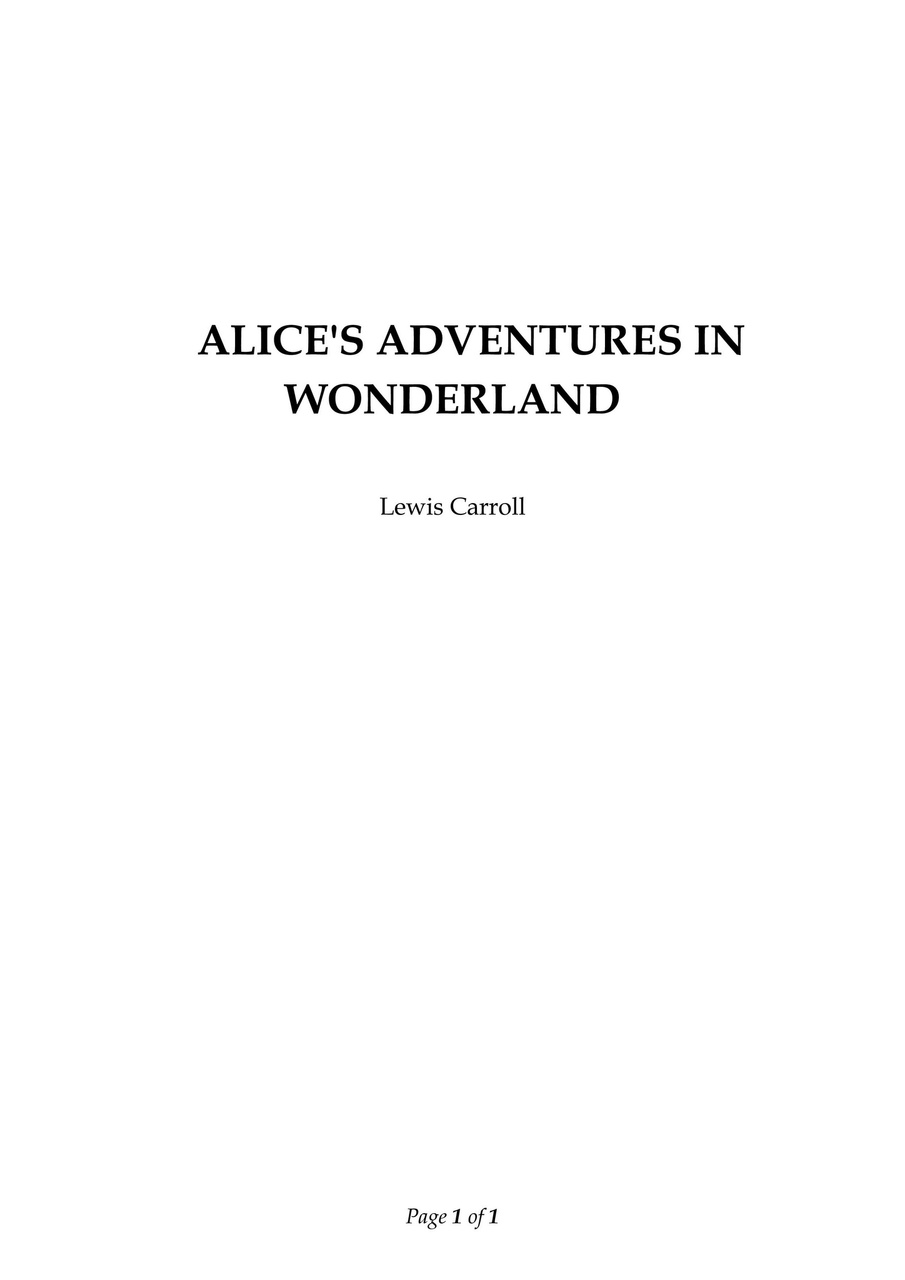 Alices Adventures in Wonderland Preview Pages