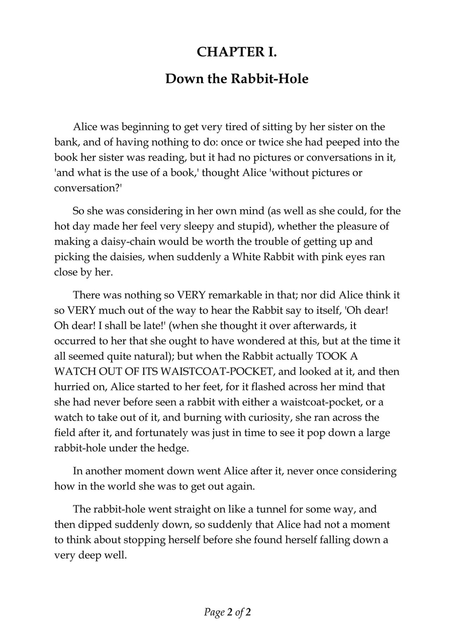 Alices Adventures in Wonderland Preview Pages