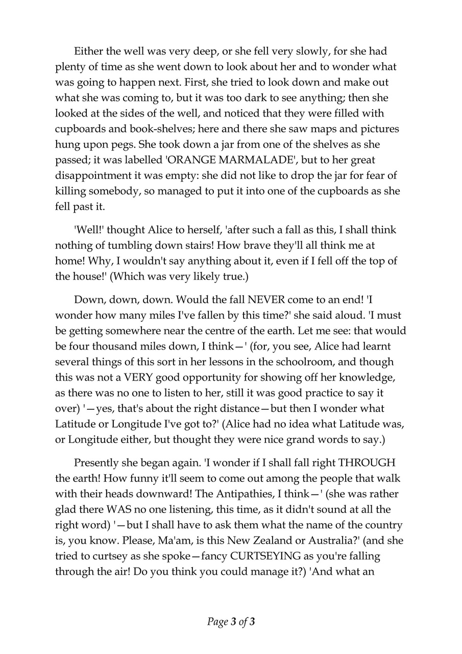 Alices Adventures in Wonderland Preview Pages