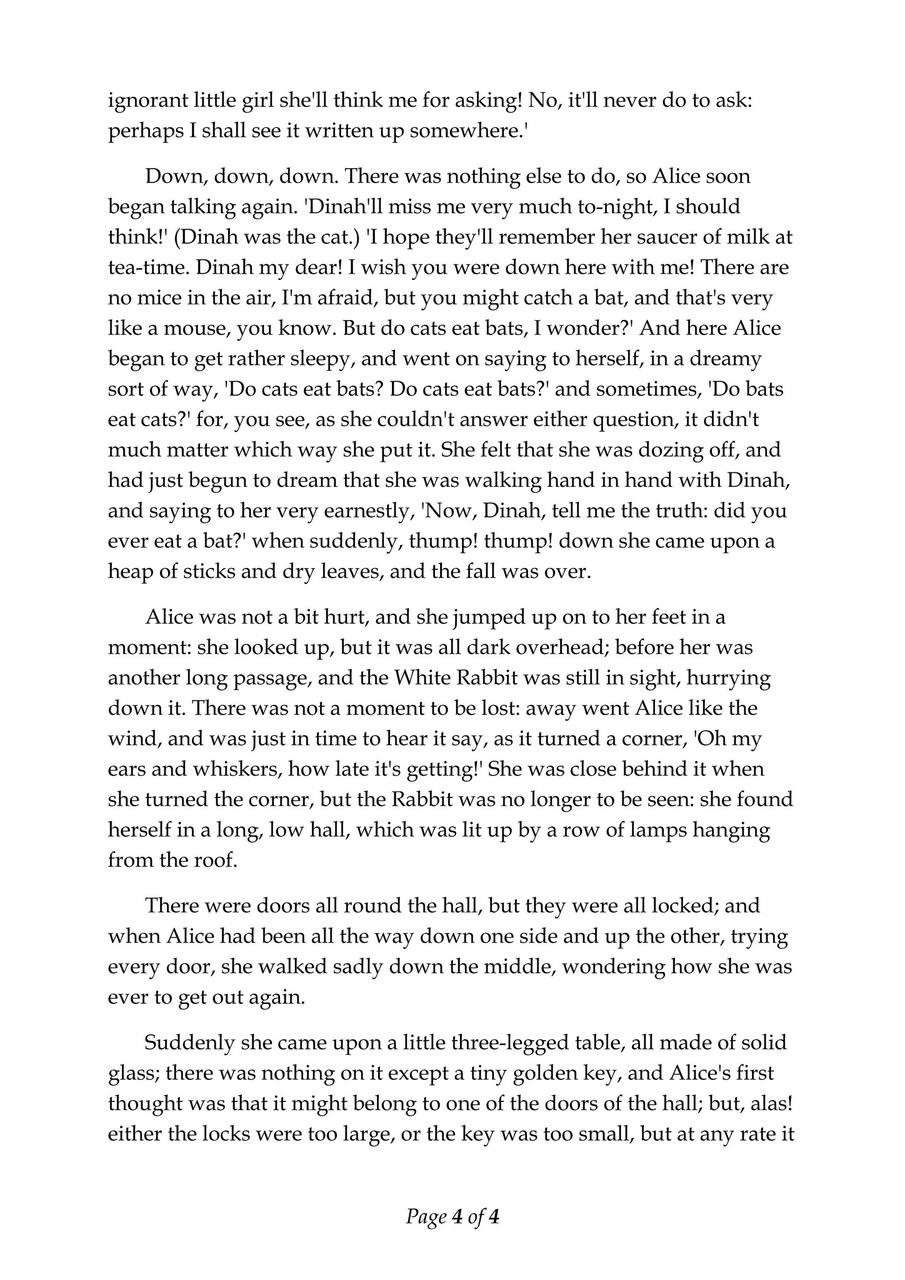 Alices Adventures in Wonderland Preview Pages