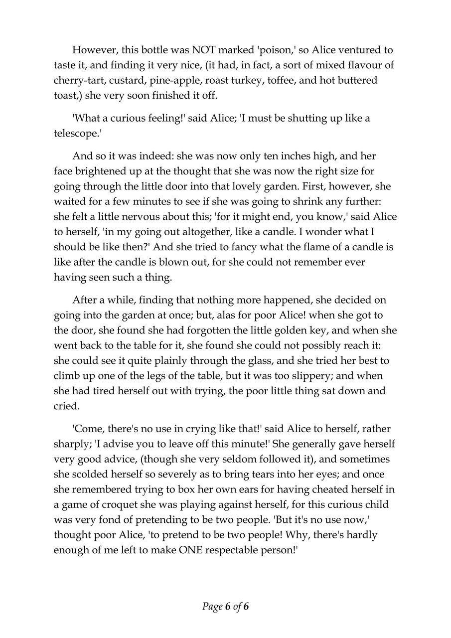 Alices Adventures in Wonderland Preview Pages