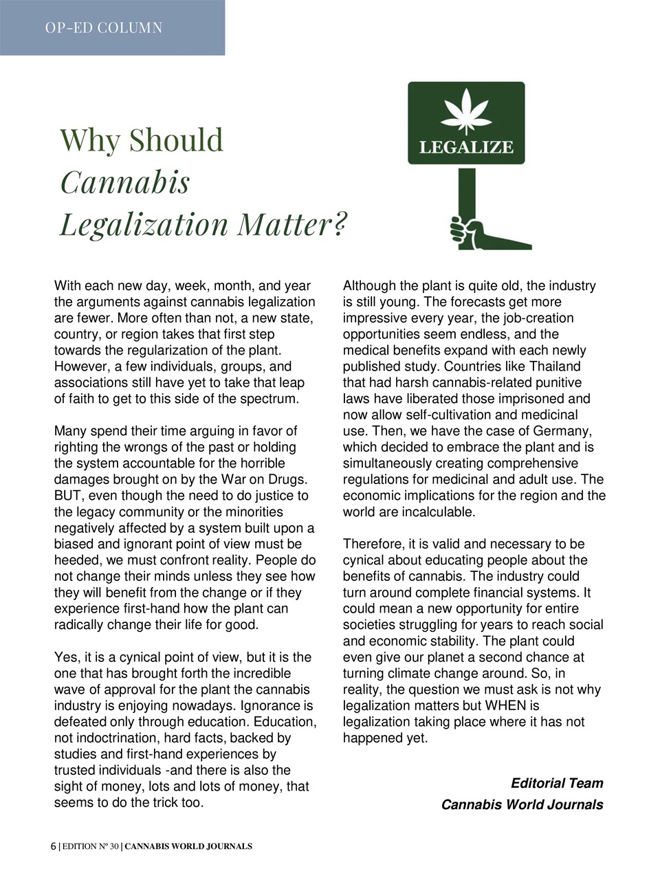 Cannabis World Journals Preview Pages