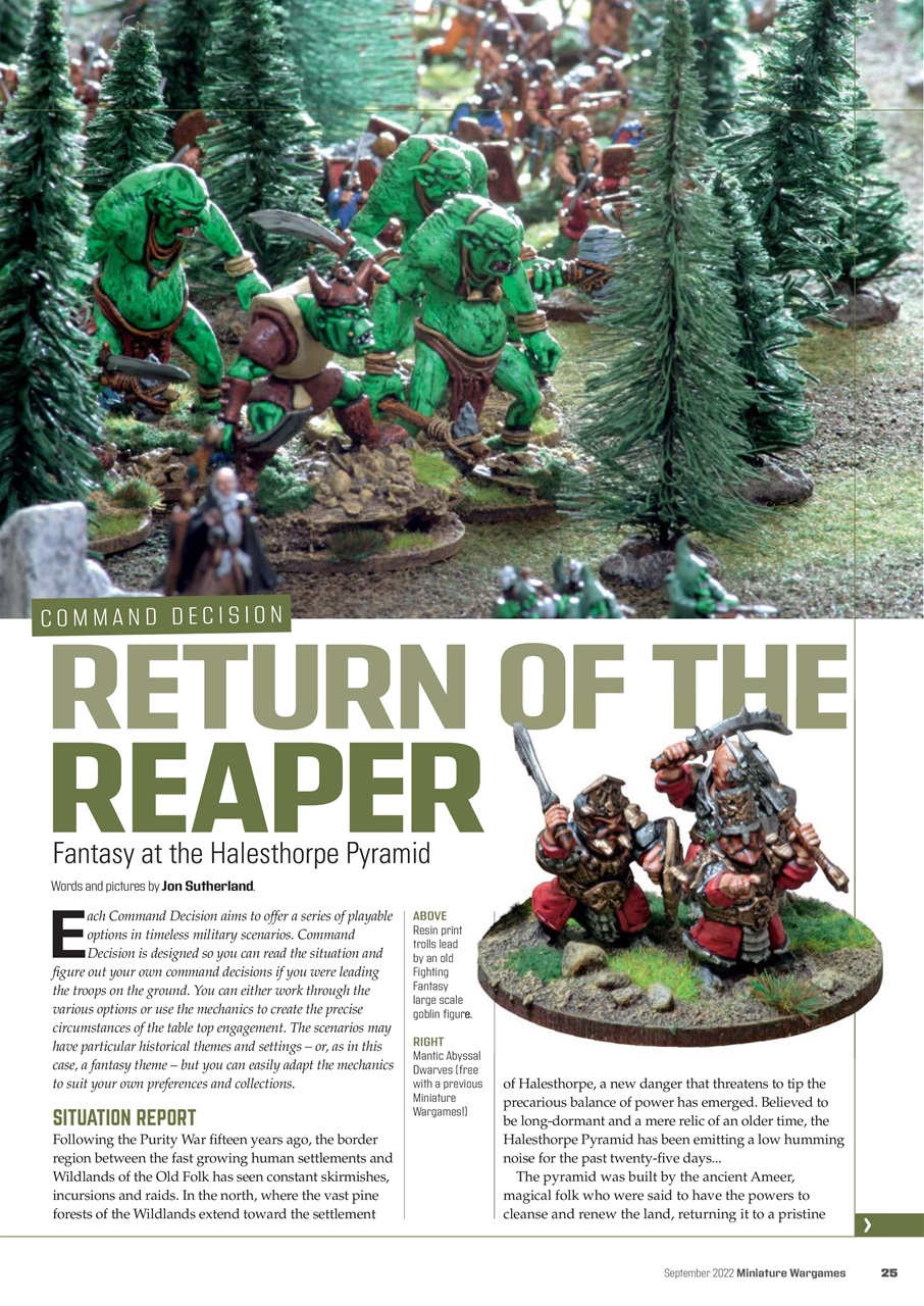 Miniature Wargames Preview Pages