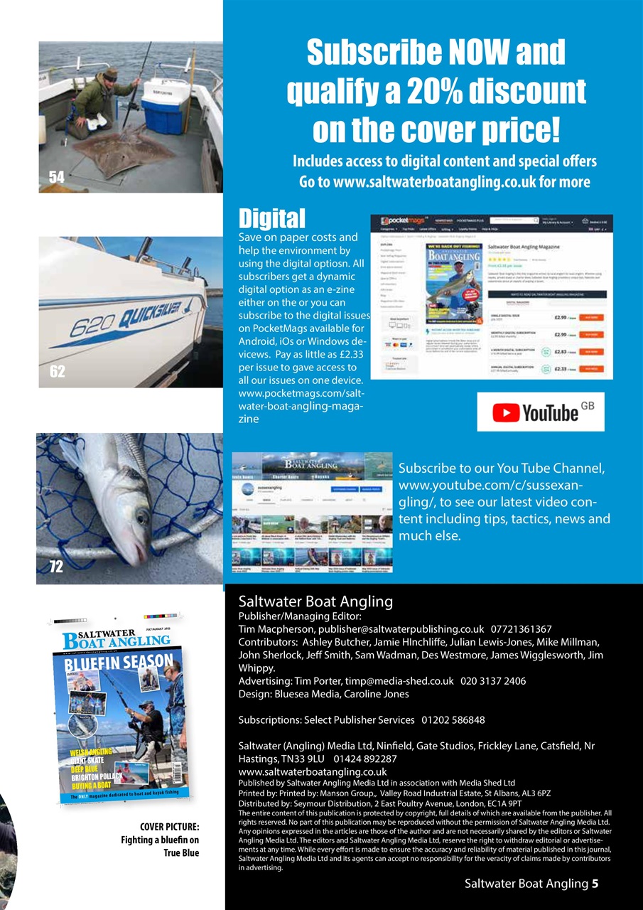 Saltwater Boat Angling Preview Pages