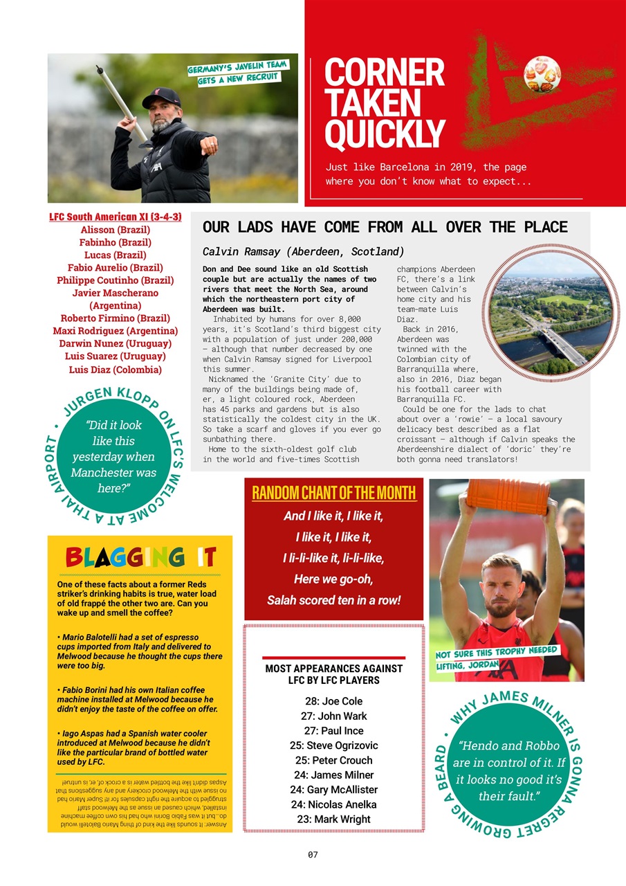 Liverpool FC Magazine Preview Pages
