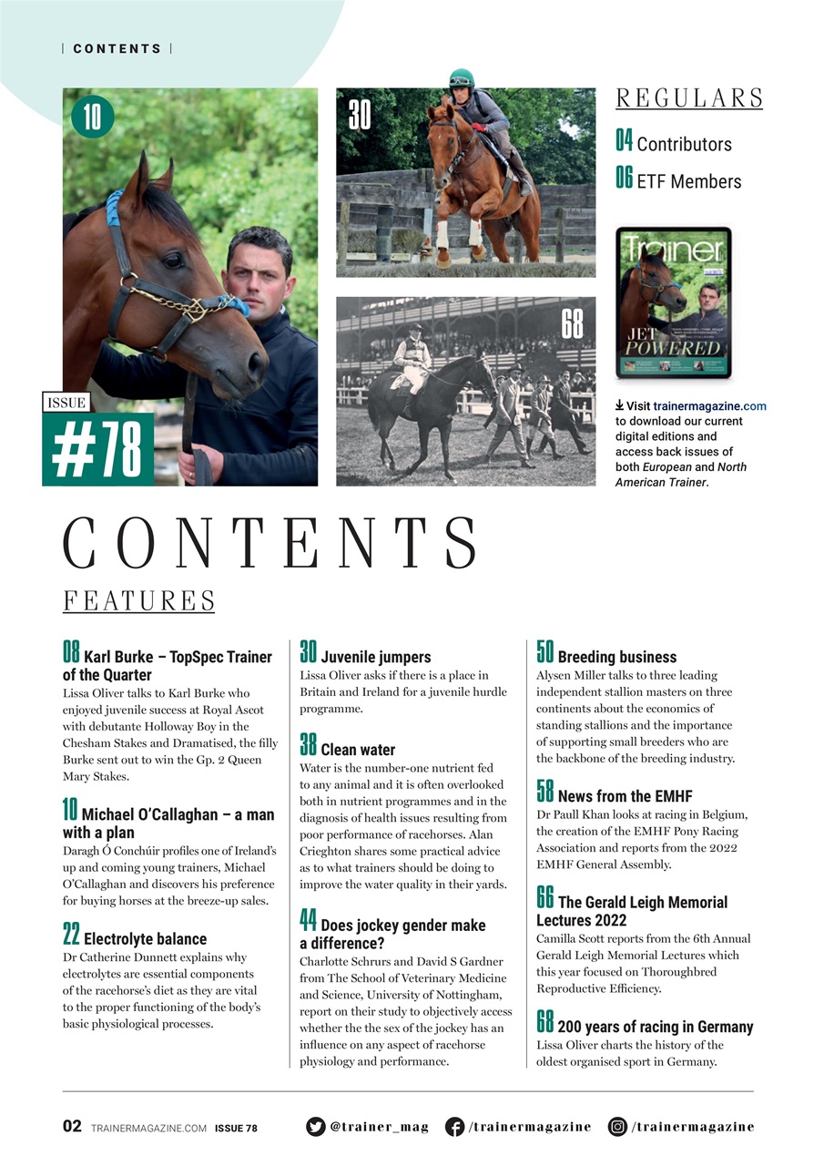European Trainer Magazine - horse racing Preview Pages