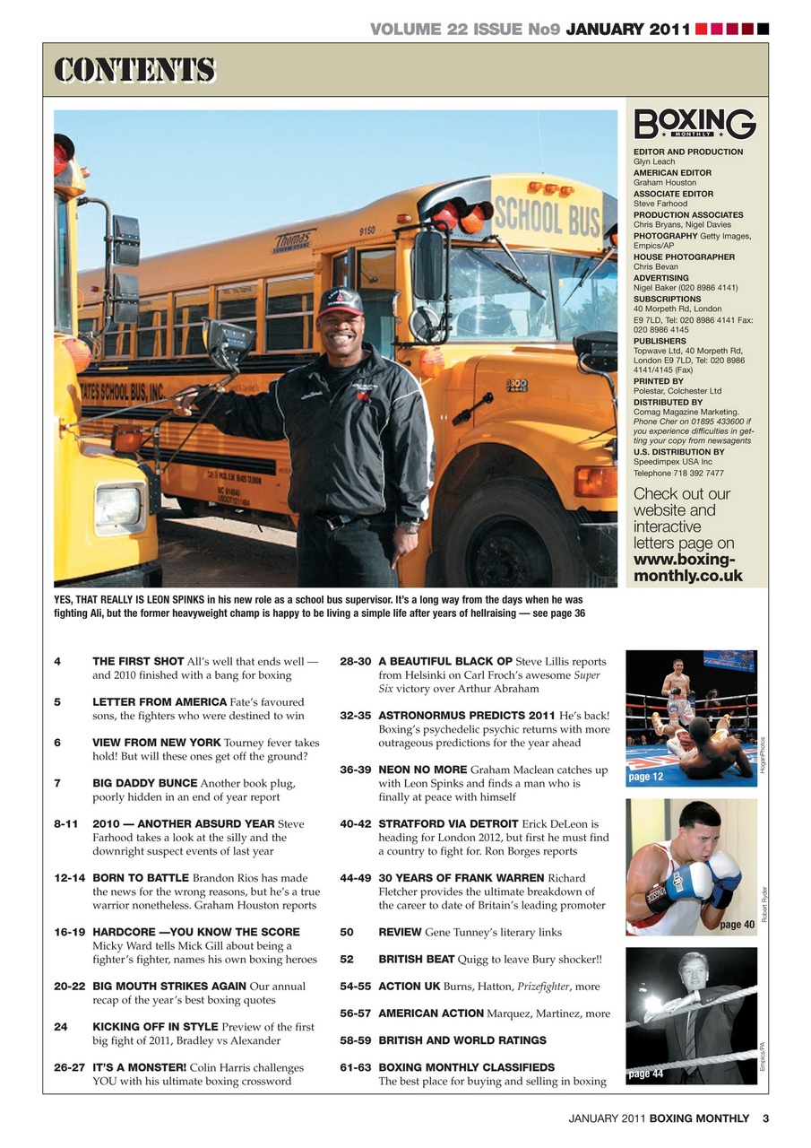 Boxing Monthly Preview Pages