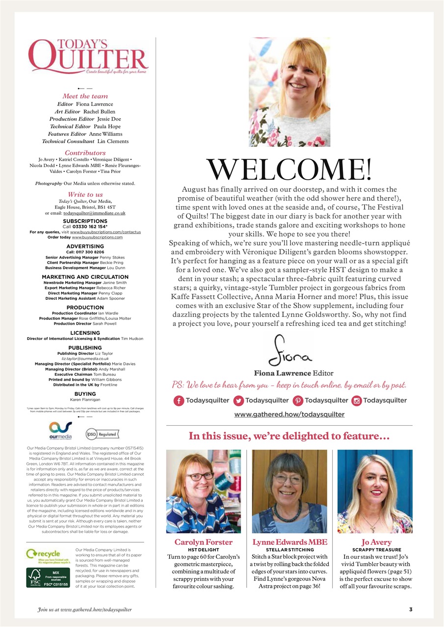 Today’s Quilter Preview Pages