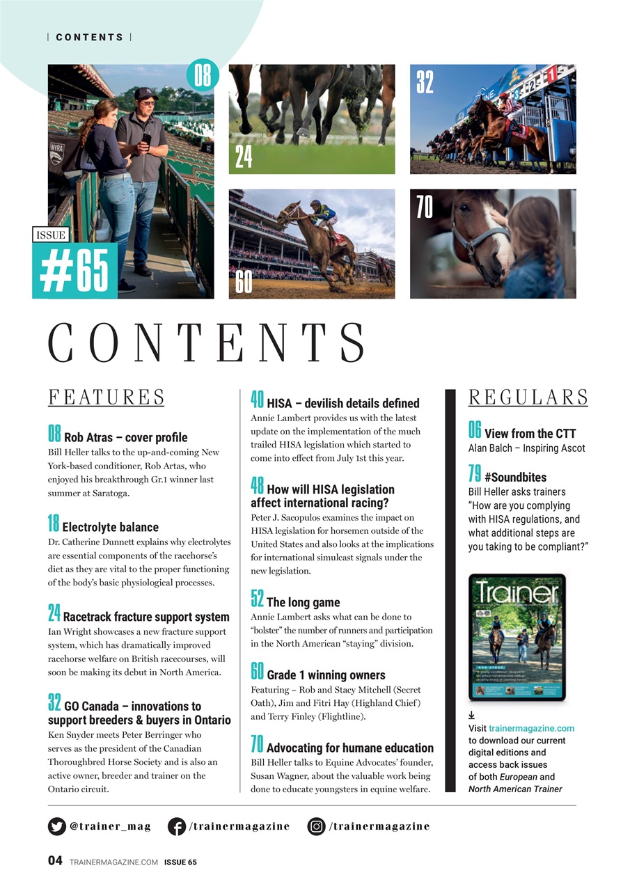 North American Trainer Magazine - horse racing Preview Pages