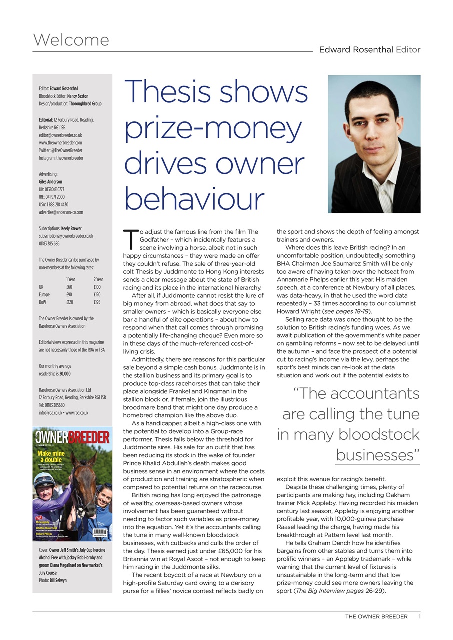 The Owner Breeder Preview Pages