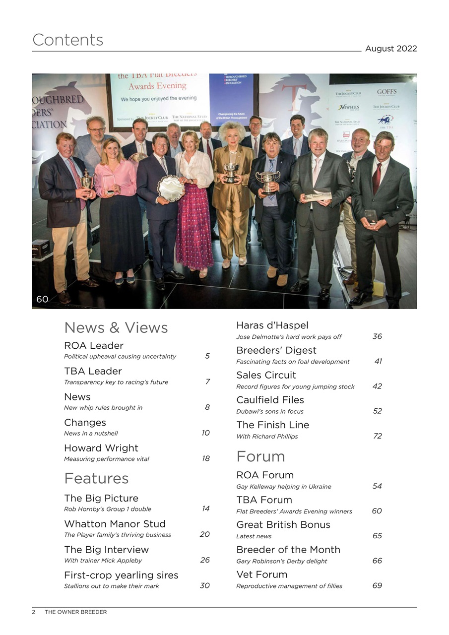 The Owner Breeder Preview Pages