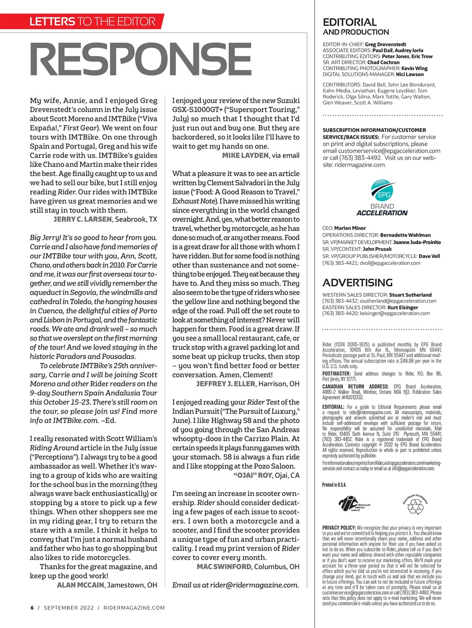 Rider Magazine Preview Pages