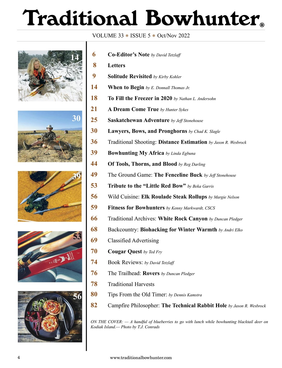 Traditional Bowhunter Magazine Preview Pages