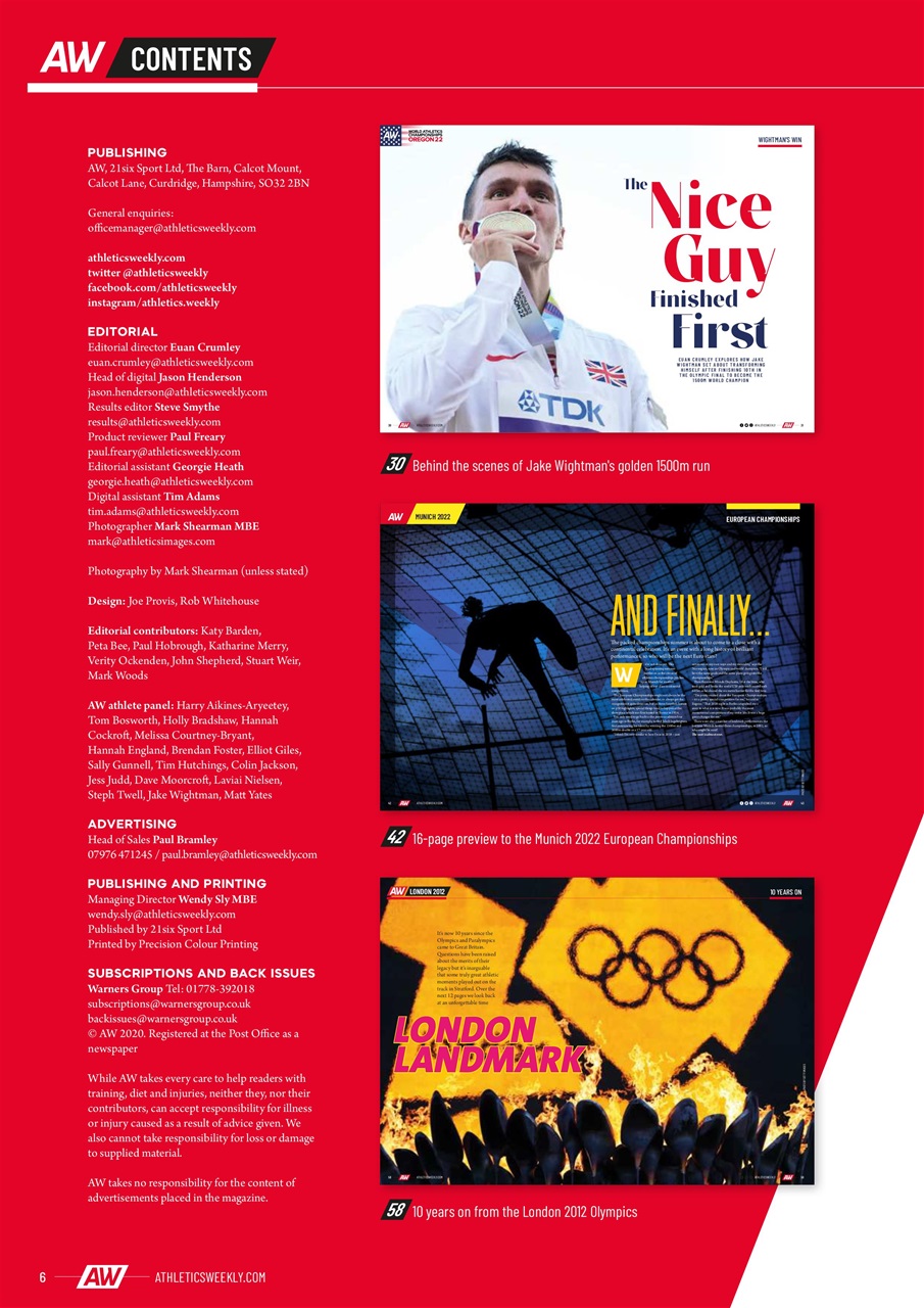 AW – Athletics Weekly Magazine Preview Pages