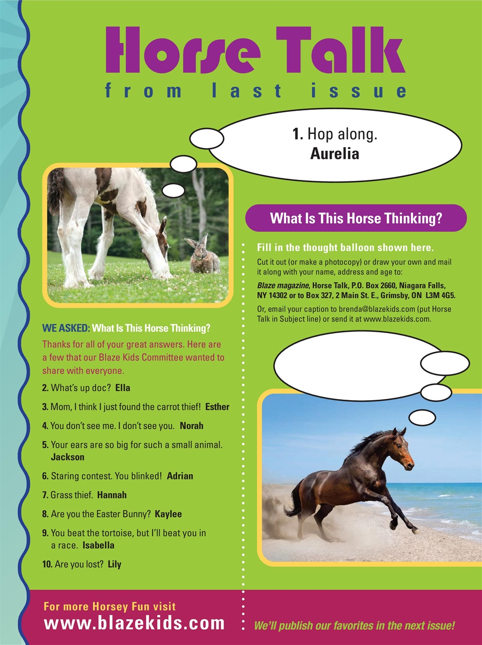 Blaze Magazine For Horse Crazy Kids Preview Pages