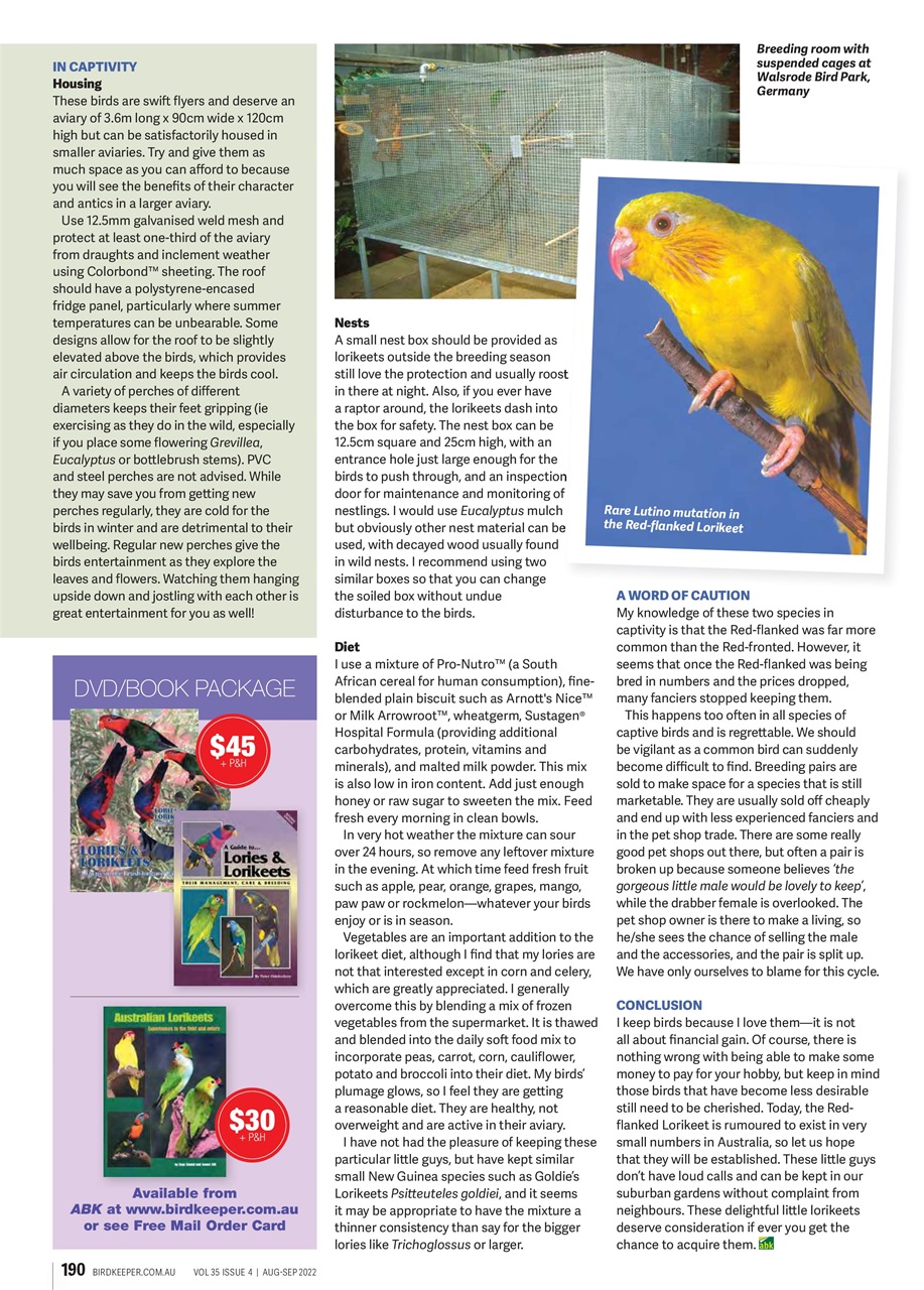 Australian Birdkeeper Magazine Preview Pages