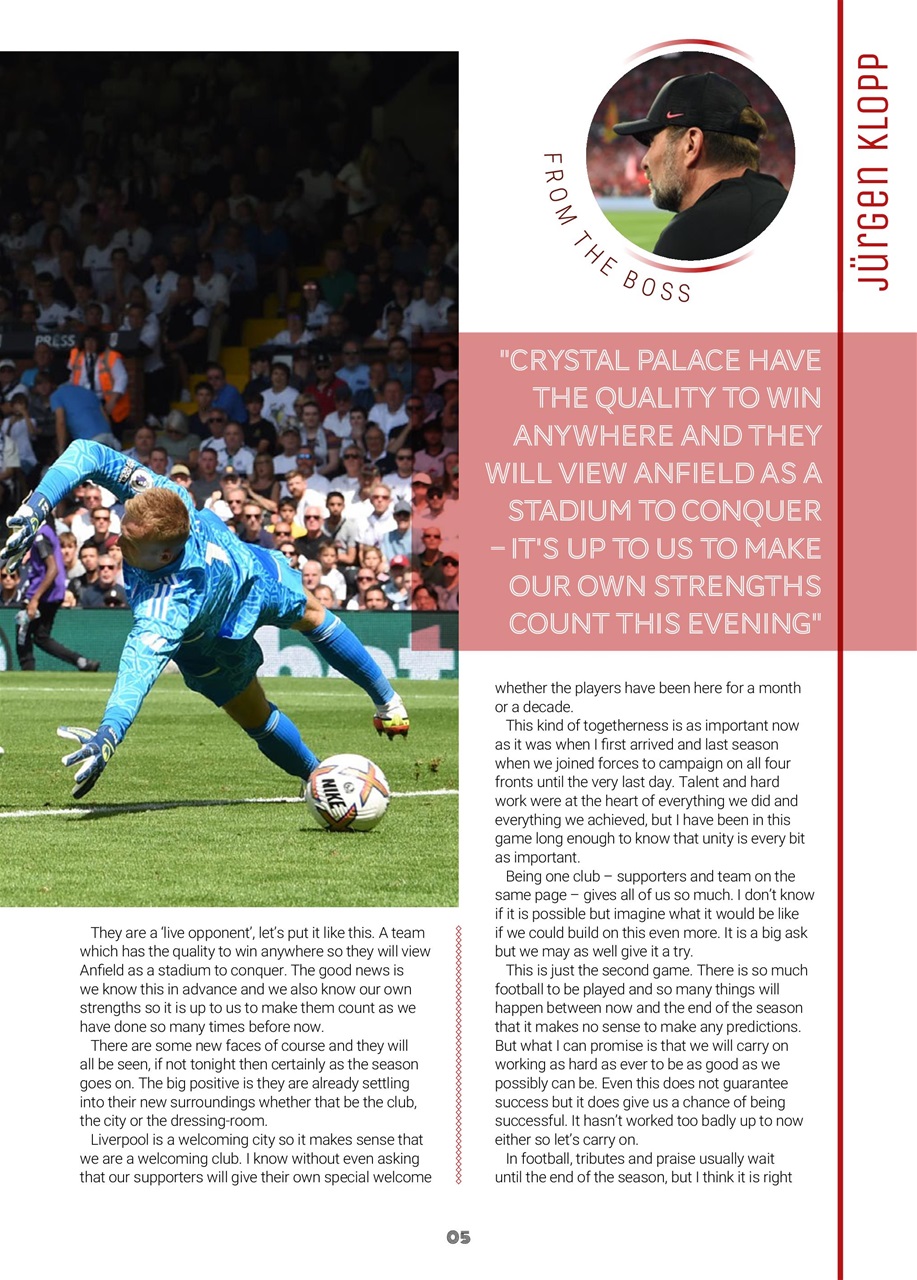 Liverpool FC Programmes Preview Pages