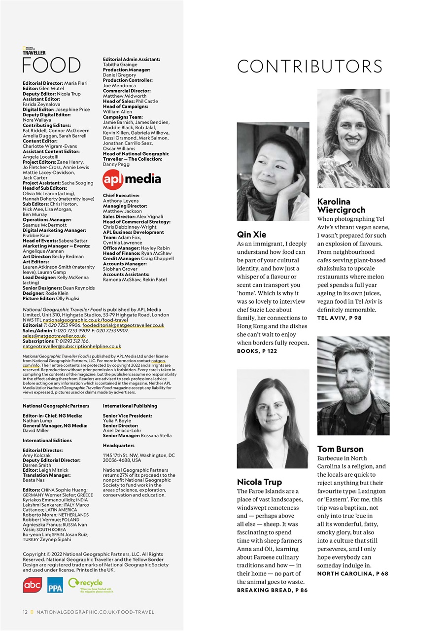 National Geographic Traveller Food Preview Pages