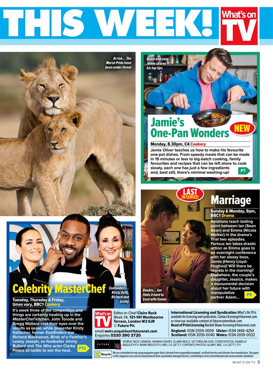 What's on TV Preview Pages