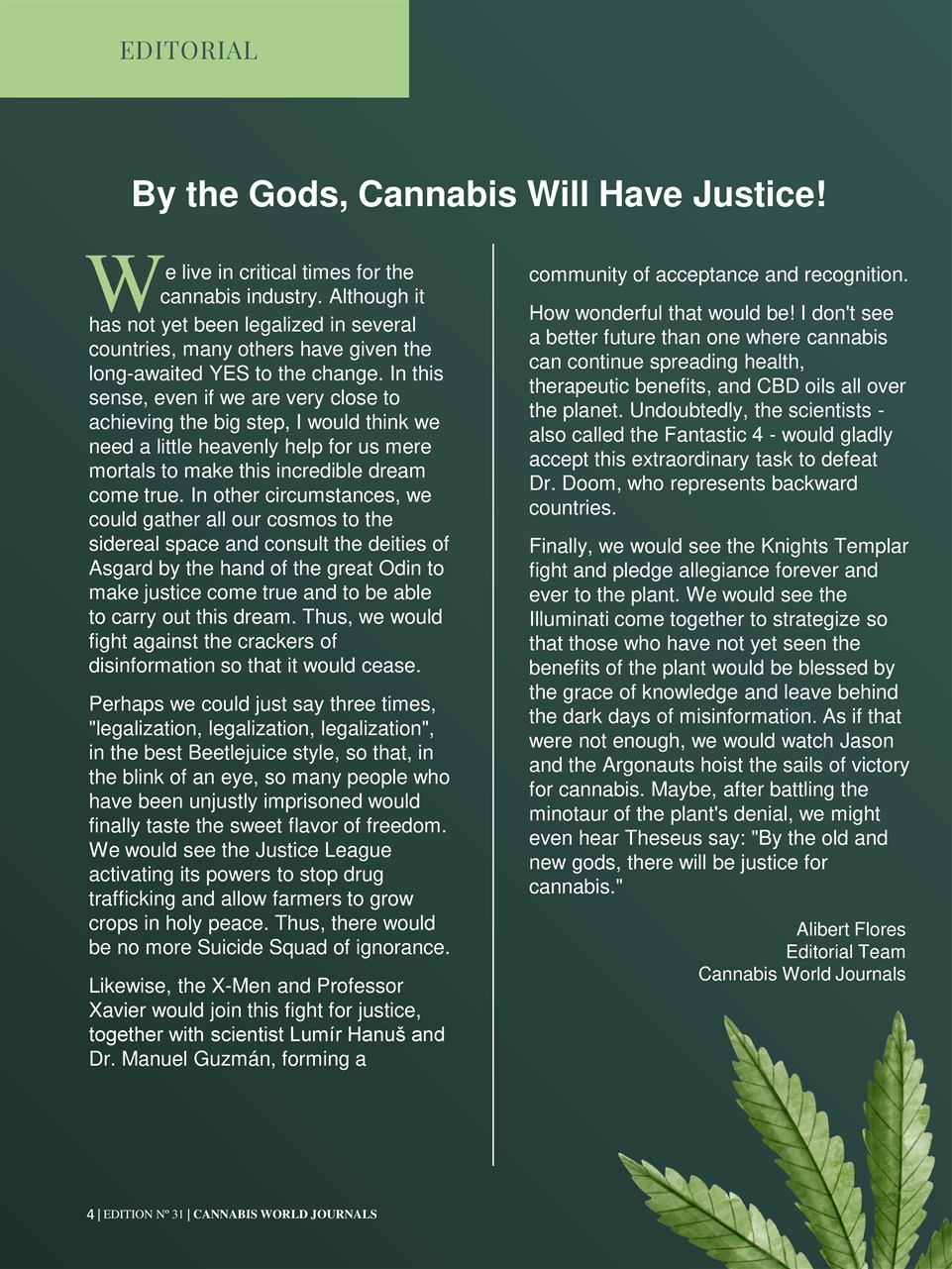 Cannabis World Journals Preview Pages