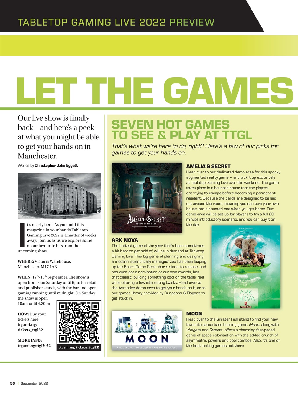 Tabletop Gaming Preview Pages