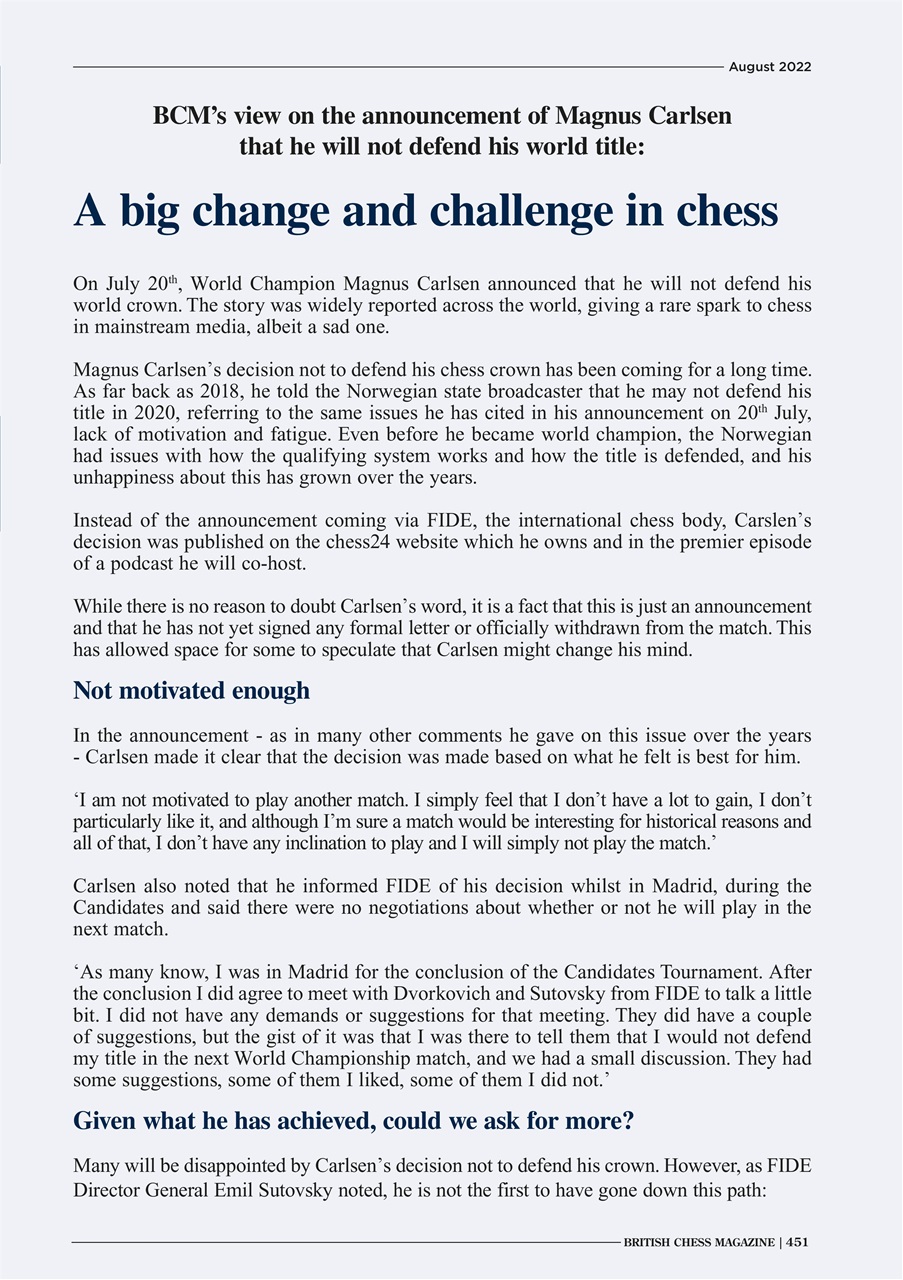 British Chess Magazine Preview Pages