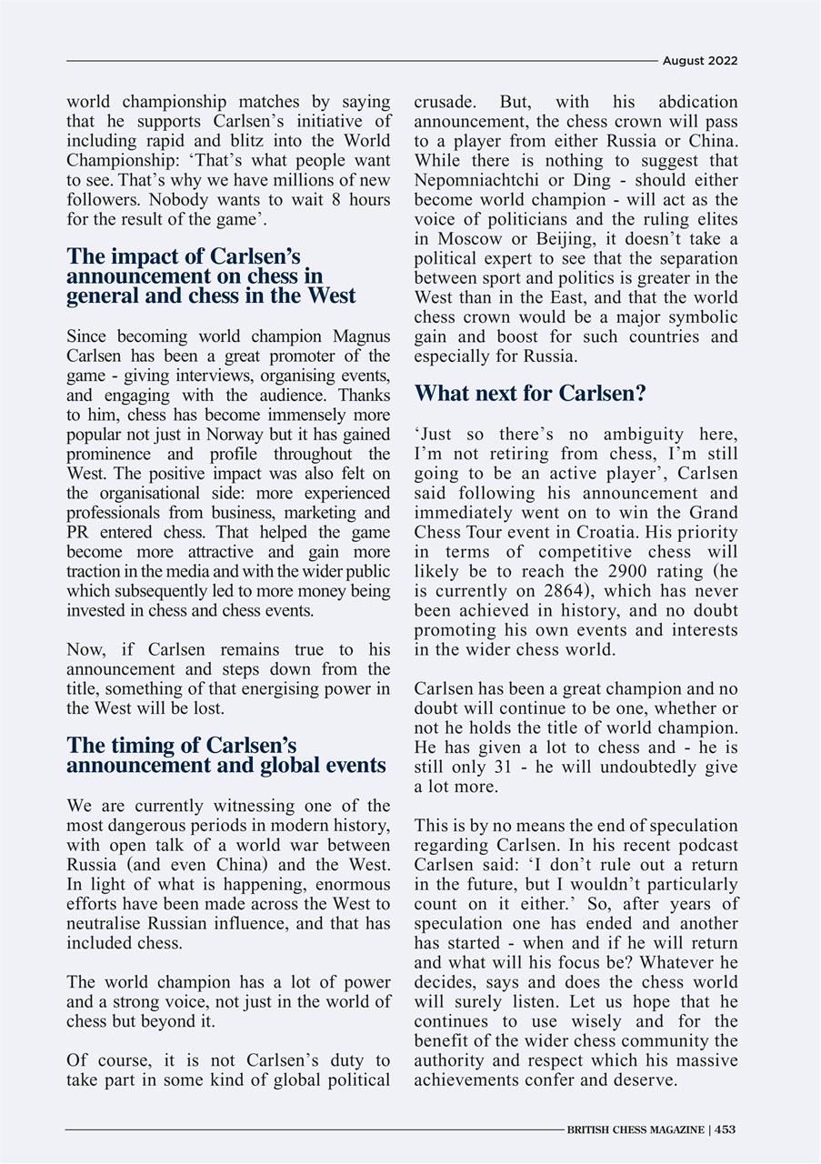 British Chess Magazine Preview Pages