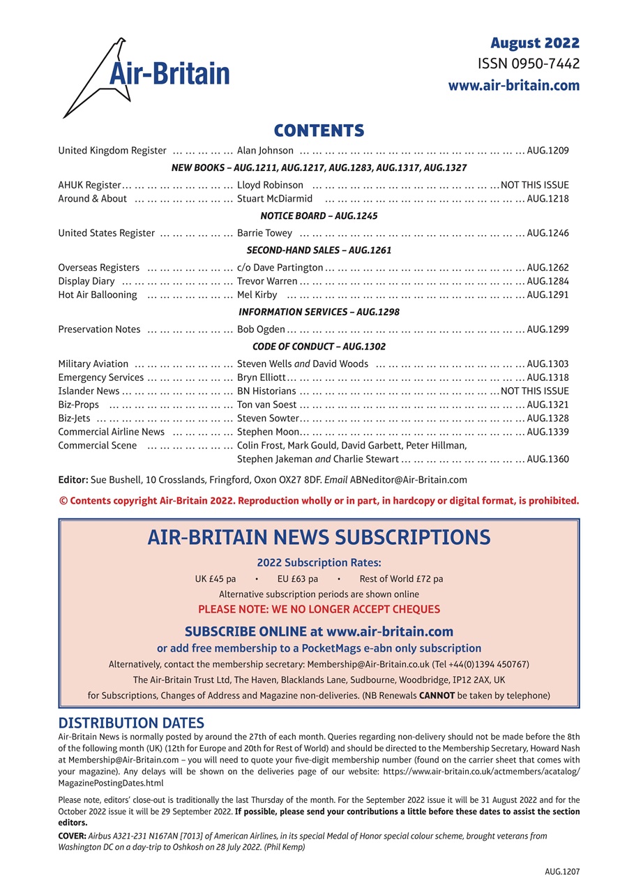 Air Britain News Preview Pages
