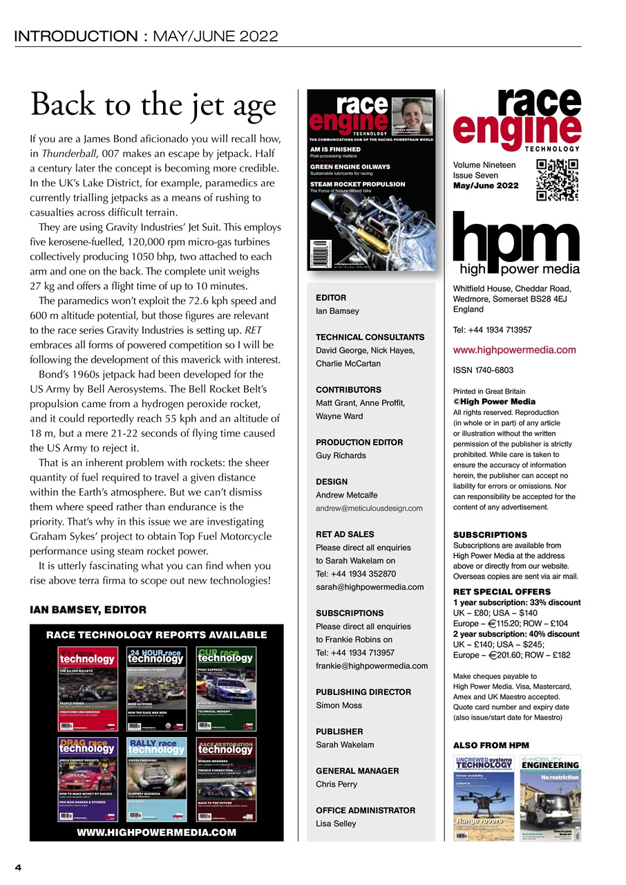 Race Engine Technology Preview Pages