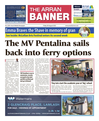 Arran Banner issue 26 August 2022