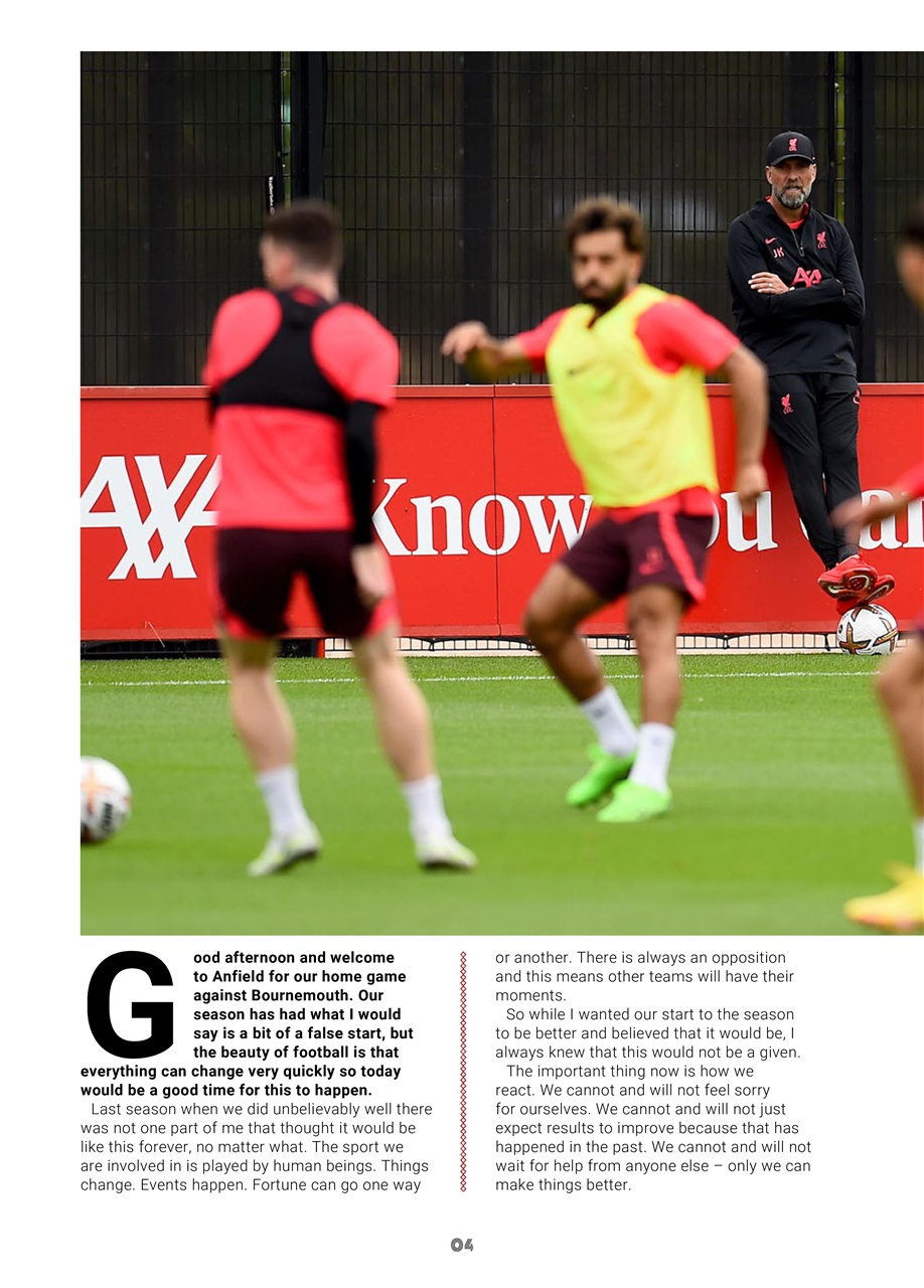 Liverpool FC Programmes Preview Pages