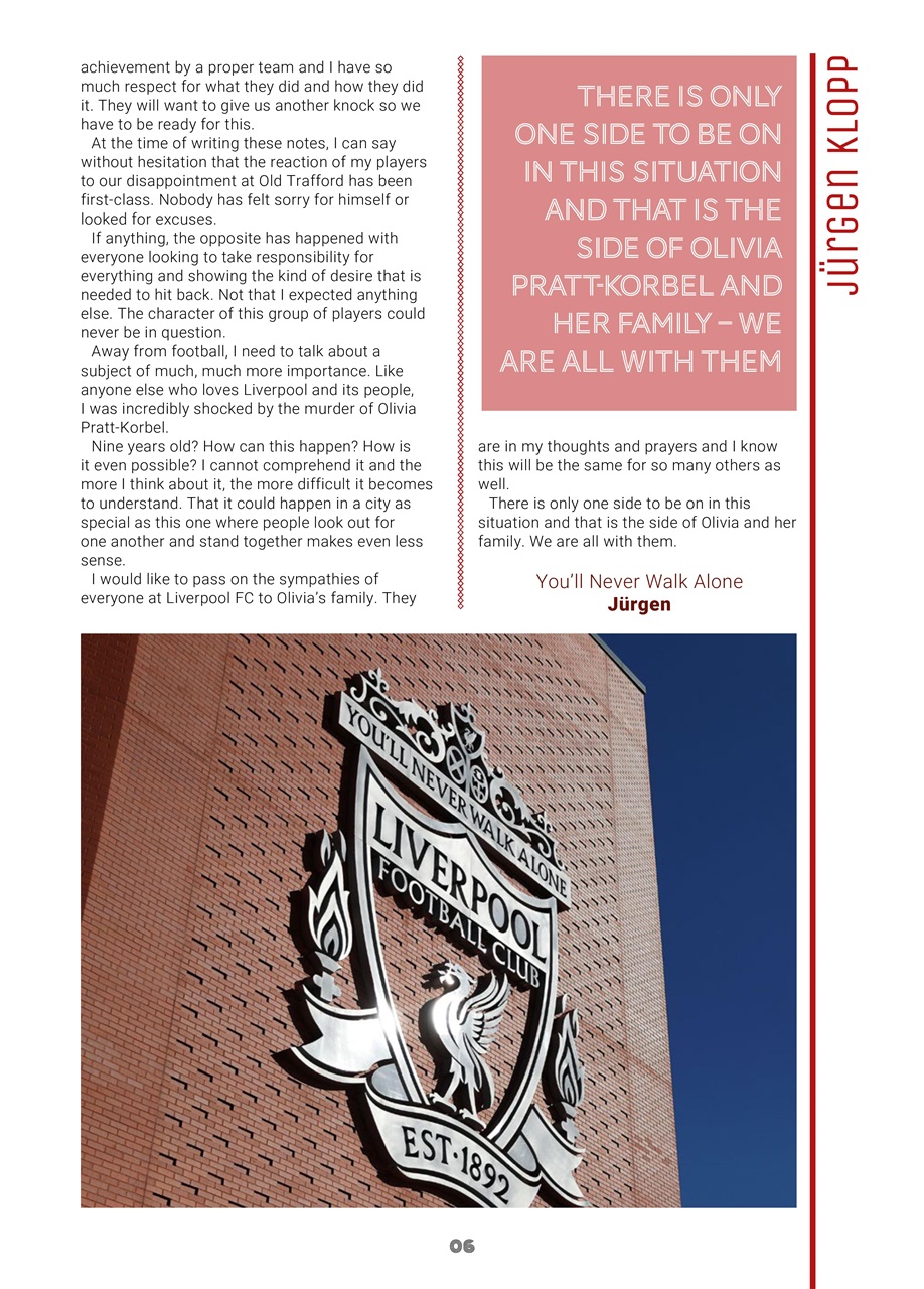 Liverpool FC Programmes Preview Pages